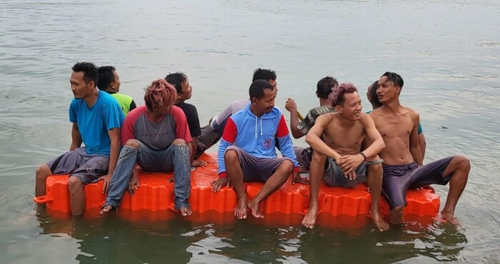 UJI BEBAN PERAHU RESCUE KUBUS APUNG 1 x 3 METER(1)